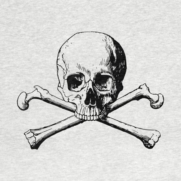 Skull and Crossbones by Vintage Sketches